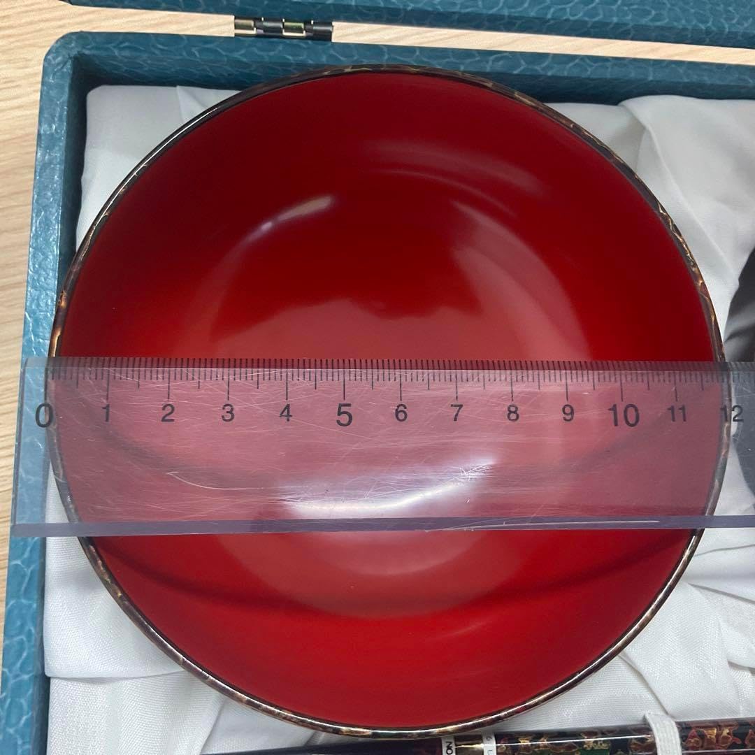 新品・未使用　むらた工芸　津軽塗　唐塗り夫婦椀＆箸セット 収納ケース付き むらた工芸 津軽塗 唐塗り夫婦椀＆箸セット 収納ケース付き